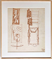 Dorothy Dehner, Untitled Mid Century Modern sculptural drawing, 1955