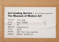 Robert Duran Untitled #1 (with Museum of Modern Art (MOMA) label), 1974