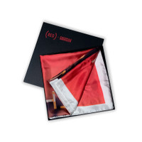 Ed Ruscha, Science is Truth Found Out (Red) Limited Edition scarf , held in bespoke box, 2022