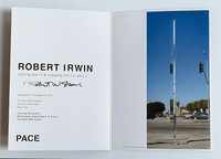 Robert Irwin, Fold-out PACE Gallery invitation (hand signed by Robert Irwin), 2012