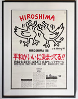 Keith Haring, Rare Hiroshima Peace Celebration print (hand signed by Keith Haring), from the Patrick Eddington Collection, 1988