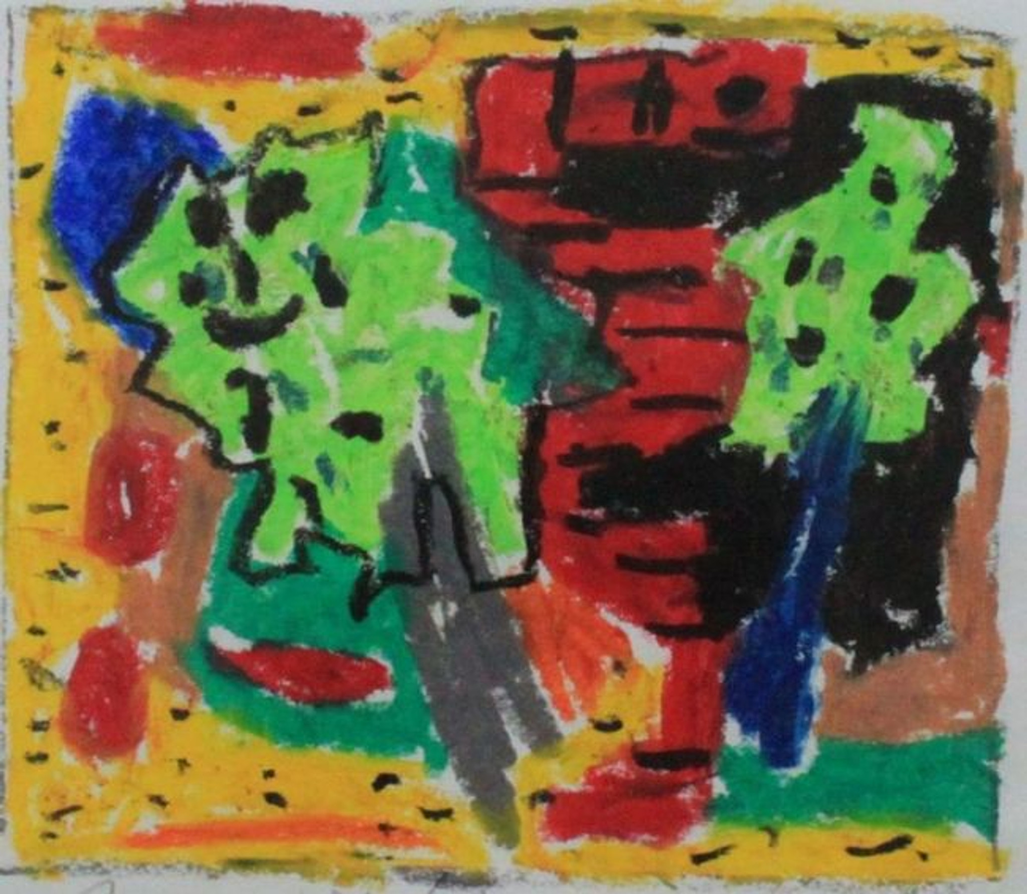1970s Abstract Gouche and Watercolor Painting