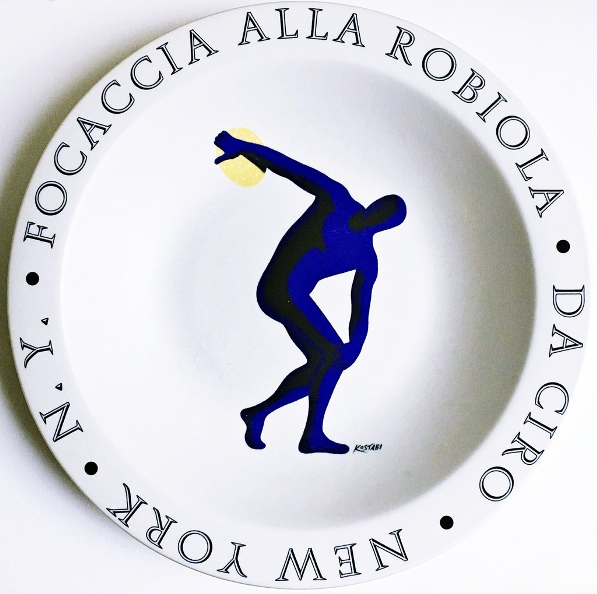 Mark Kostabi Focaccia Alla Robiola Da Ciro New York NY 1998