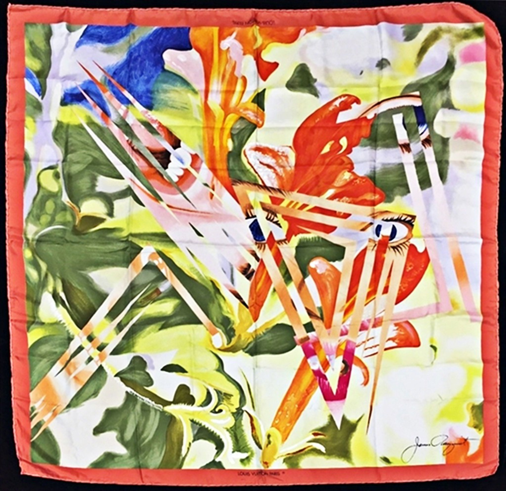 Louis Vuitton Silk Scarf Designed By S. Chia