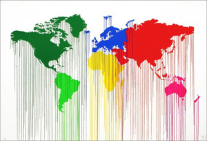  ZEVS Liquidated Globe 2013, Six-colour screenprint on Somerset Satin 310gsm paper