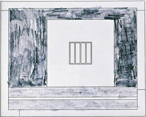  Peter Halley Prison 14 1995, Graphite pencil and ink on paper. Hand signed. Titled. Dated. Framed.