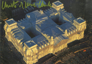 Christo, Wrapped Reichstag (Hand Signed Christo et Jeanne Claude) from the collection of Jeanne-Claude's personal assistant, 1995 Christo, Wrapped Reichstag (Hand Signed Christo et Jeanne Claude) from the collection of Jeanne-Claude's personal assistant, 1995