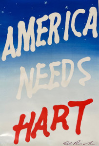 Ed Ruscha, America Needs Hart, 1983 (Hand Signed by Ed Ruscha) Ed Ruscha, America Needs Hart, 1983 (Hand Signed by Ed Ruscha)
