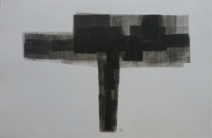 Lyman Kipp, American Unique Minimalist Drawing dedicated to famed curator Gene Baro