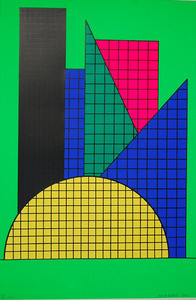 British American Sixties Pop Artist Derek Boshier Silkscreen, "One", Hand signed/N (Boshier was a classmate of David Hockney and R.B. Kitaj)