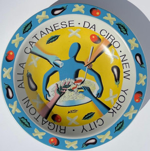 Mark Kostabi Plate for Rigatoni Alla Catanese - Da Ciro - New York, NY, 2001 Mark Kostabi Plate for Rigatoni Alla Catanese - Da Ciro - New York, NY, 2001