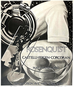 James Rosenquist, Castelli Gallery poster (hand signed and inscribed by James Rosenquist to dealer Richard Feigen), 1980 James Rosenquist, Castelli Gallery poster (hand signed and inscribed by James Rosenquist to dealer Richard Feigen), 1980
