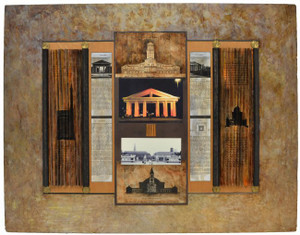 Vera Habrecht Simons, Homage to "Ettlinger Tor" (Gates to greek Temple) and Architect Weinbrenner, Sculptural Collage, Signed UNIQUE Vera Habrecht Simons, Homage to "Ettlinger Tor" (Gates to greek Temple) and Architect Weinbrenner, Sculptural Collage, Signed UNIQUE