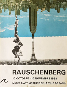 Robert Rauschenberg, Rare 1960s Musee D'Art Moderne de la ville de Paris poster, 1968 Robert Rauschenberg, Rare 1960s Musee D'Art Moderne de la ville de Paris poster, 1968