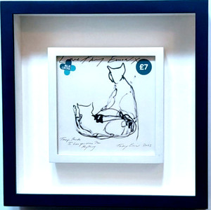 Tracey Emin - Teacup & Pancake I Love You", 3D Box (Hand Signed by Tracey Emin), for Blue Cross pet charity in the UK, 2025