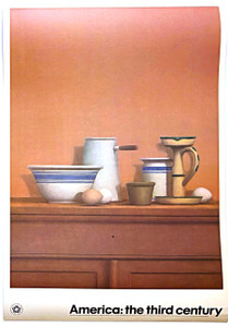 William Bailey - Still Life with Eggs, Candlestick & Bowl poster from America The Third Century, Bicentennial edition, 1976