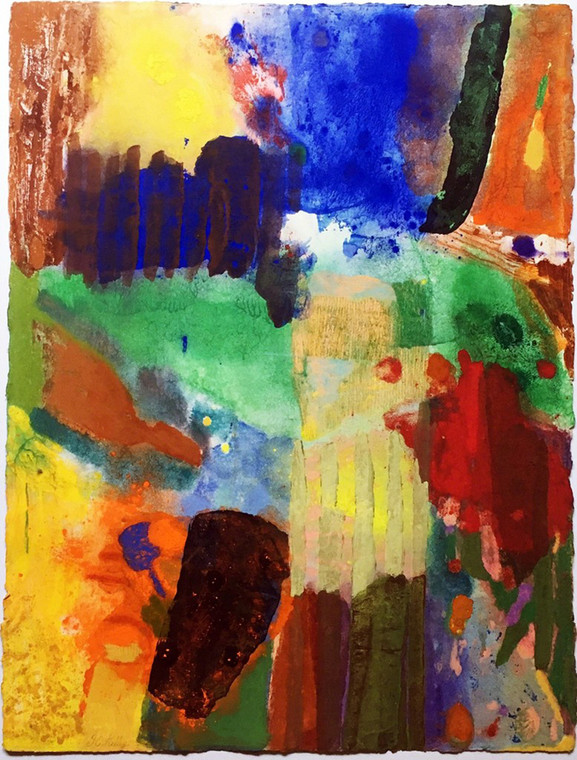  Donald Kelley Untitled Abstract Expressionist painting ca. 1980, Gouache on Arches Aquarelle Paper with deckled edges. Hand Signed. Unframed.