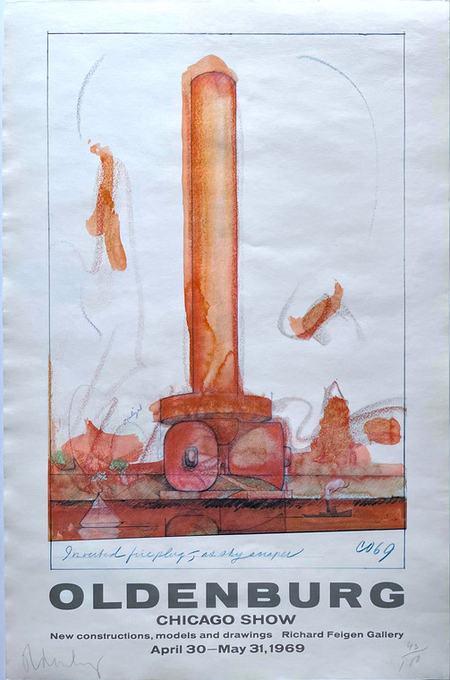 Claes Oldenburg, OLDENBURG Chicago Show: Inverted Fireplug as Skyscraper, 1969
