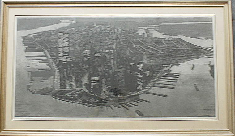 Richard Haas, Manhattan View, Battery Park at Night, 1980 Photo Etching & Aquatint, Signed
