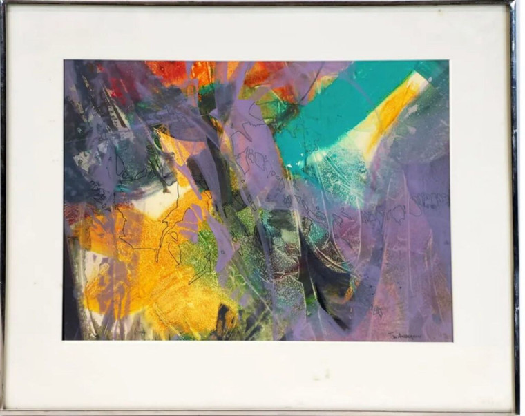 Thomas Anderson, Abstract Expressionist painting on paper, ca. 1987