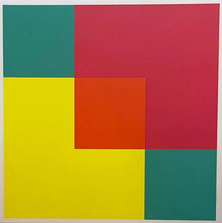 Richard Paul Lohse, Color silkscreen on wove paper (geometric abstraction), ca. 1974