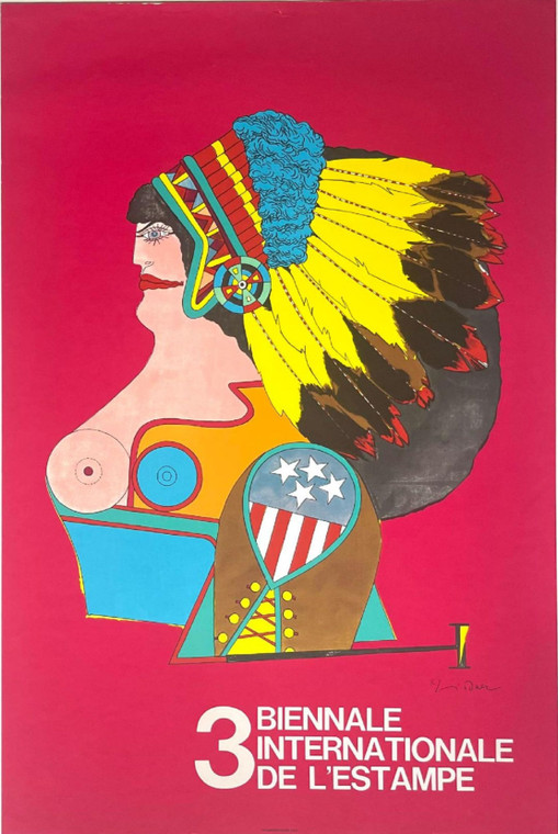 Richard Lindner, 3 Biennale Internationale de L'estampe (International Biennale of Graphic Arts), Miss American Indian, 1968