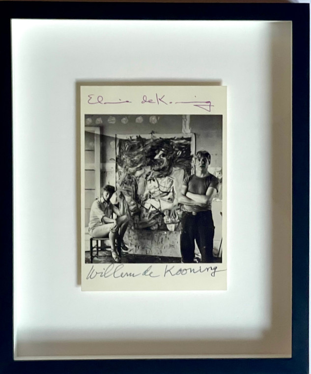 Art Card: Willem de Kooning and Elaine de Kooning, 1953 (Hand Signed by BOTH Willem de Kooning and Elaine de Kooning) from the Dan Pope collection, 1985