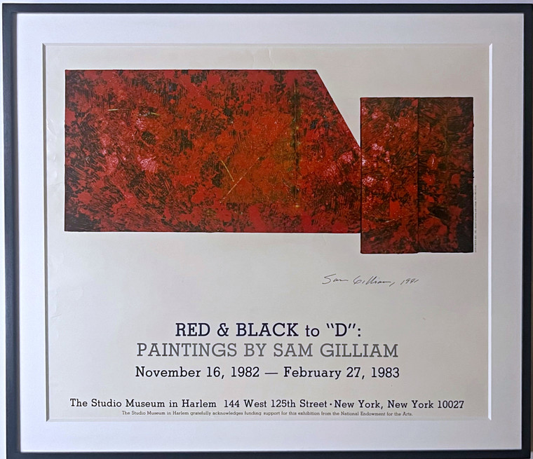 Sam Gilliam - Red and Black to "D", historic 1982 Studio Museum of Harlem poster (Hand Signed by Sam Gilliam), 1991