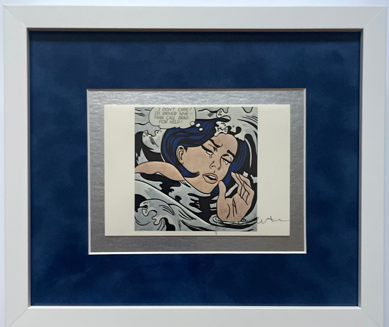 Art Card: Roy Lichtenstein - Drowning Girl, 1963 (Hand Signed by Roy Lichtenstein), 1972