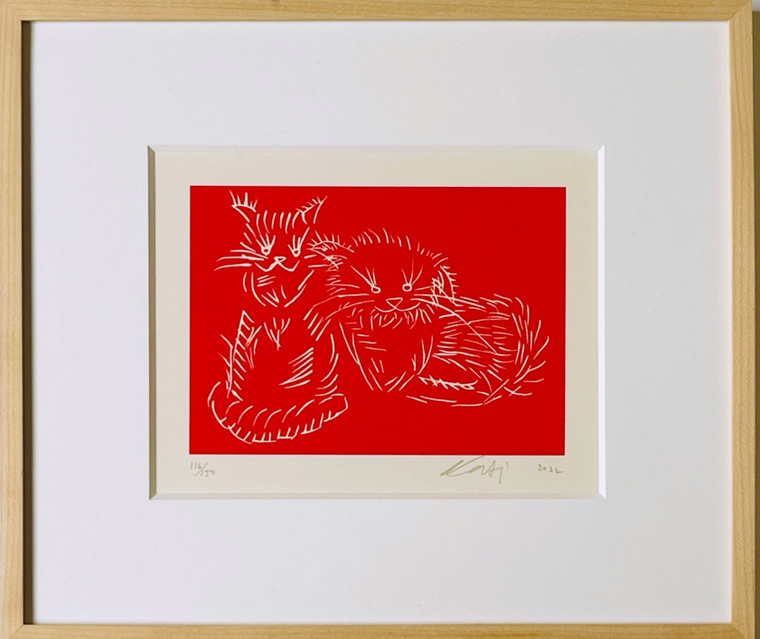 Ai Weiwei - Cats (Red), 2022