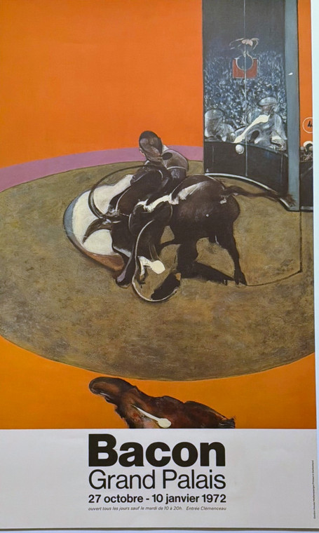 Francis Bacon - original vintage exhibition poster of Study for Bullfight No. 1 at Grand Palais in Paris, 1972
