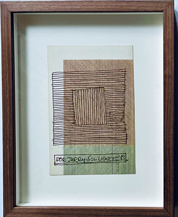 Sol Lewitt - original drawing - geometric abstraction (signed twice), 1980