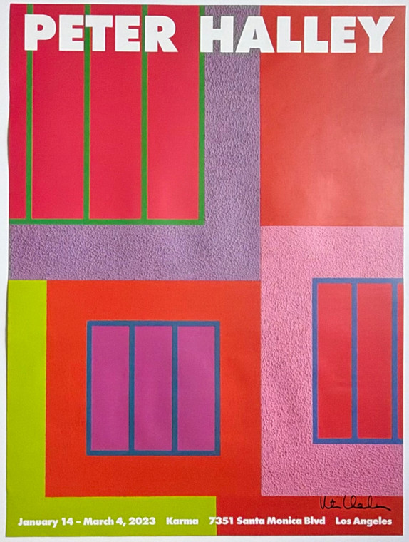 Peter Halley - Karma Gallery Santa Monica, CA poster (Hand Signed by Peter Halley), 2023