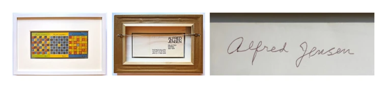 Alfred Jensen - scarce 1970s art card (Hand Signed by Alfred Jensen), 1976