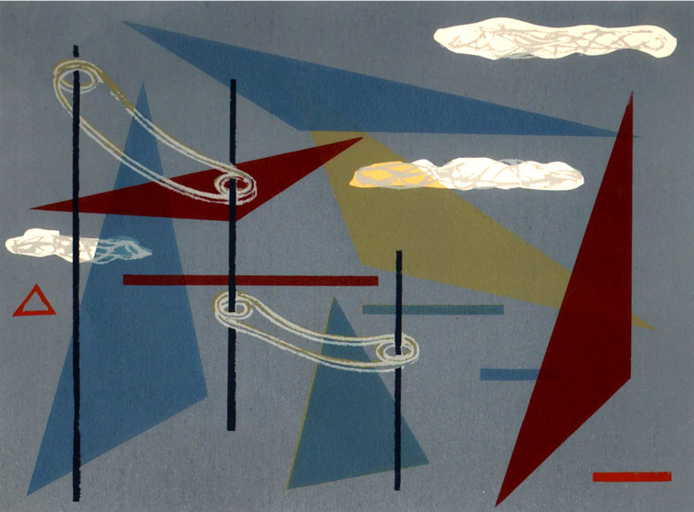 Space Planes - scarce Mid Century proof, inscribed to Walter and Emily Shaw Reese - signed twice, ca. 1950