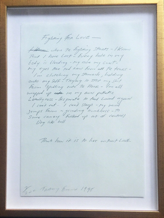  TRACEY EMIN, FIGHTING FOR LOVE, 1998
