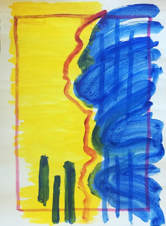 Kimber Smith, Untitled Abstract Expressionist Painting on Paper, ca. 1979