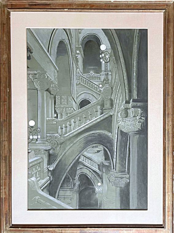 Richard Haas, Great Western Staircase, New York State Capitol Building, Albany (from Readers Digest Association Art Collection), 1980