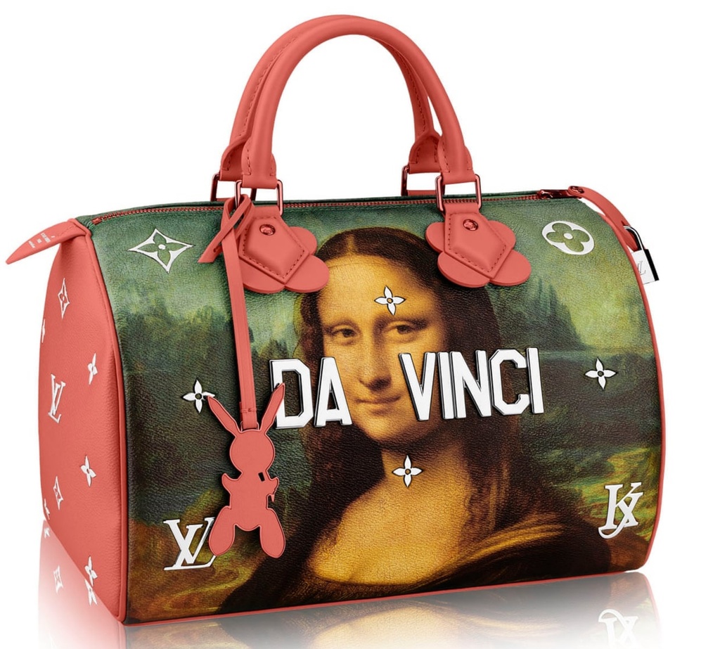 New in Box Vuitton Masters Mona Lisa Jeff Koons Speedy 30 Bag at