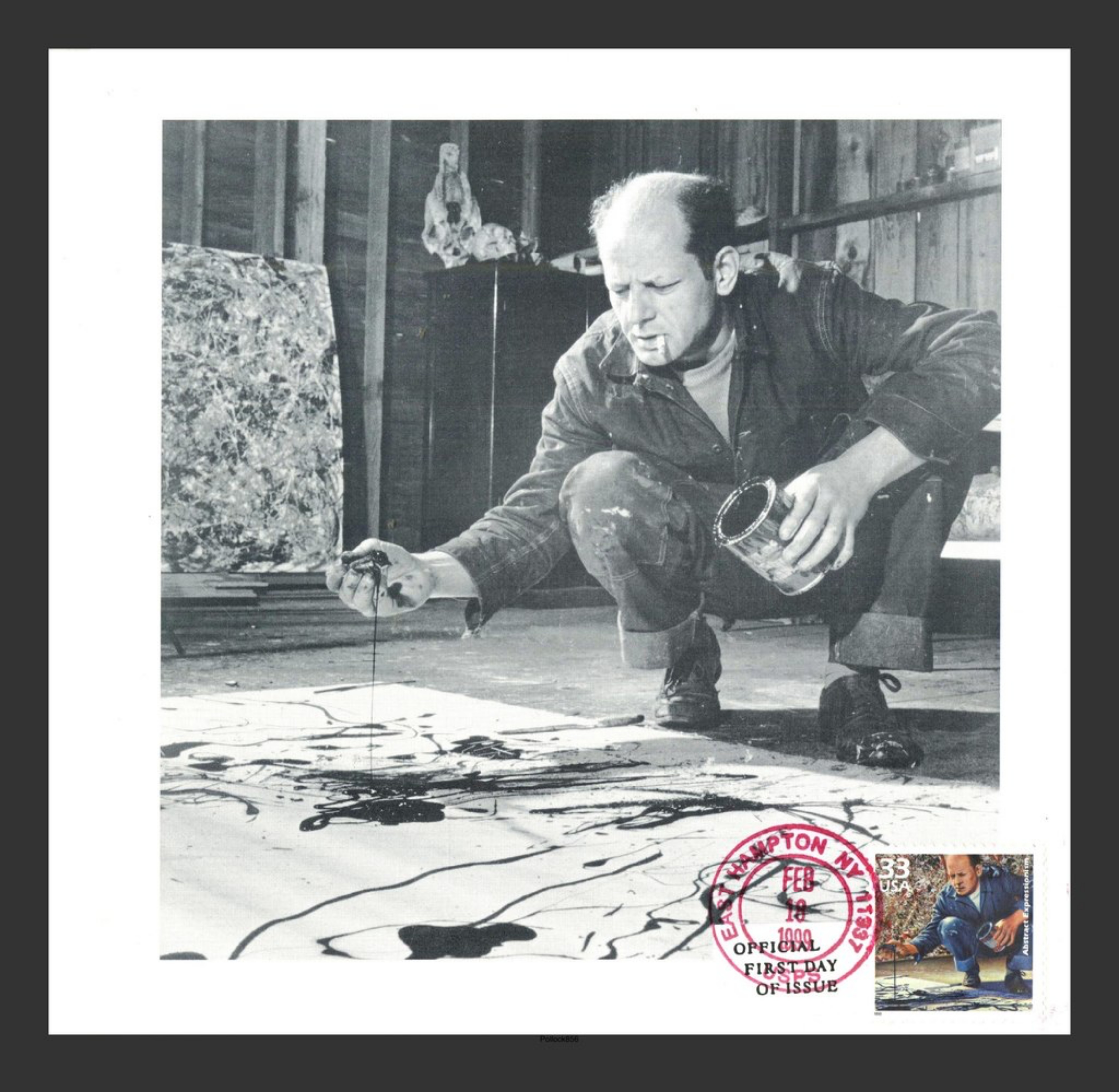 Jackson Pollock, Exclusive invitation with first day cover, 1999