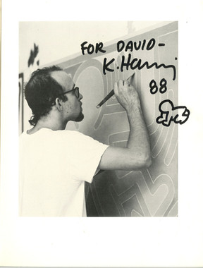 Keith Haring, Unique Drawing, 1988 (inscribed to David