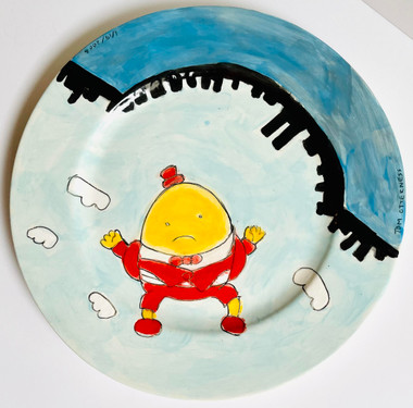 Humpty Dumpty オルゴール　陶器　オブジェ 1930's J.Chein & Co Ton Litho Humpty Dumpty Bank. For Sale