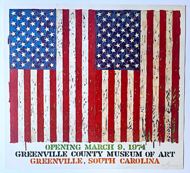 Jasper Johns, Scarce vintage Hand Signed Greenville County Museum