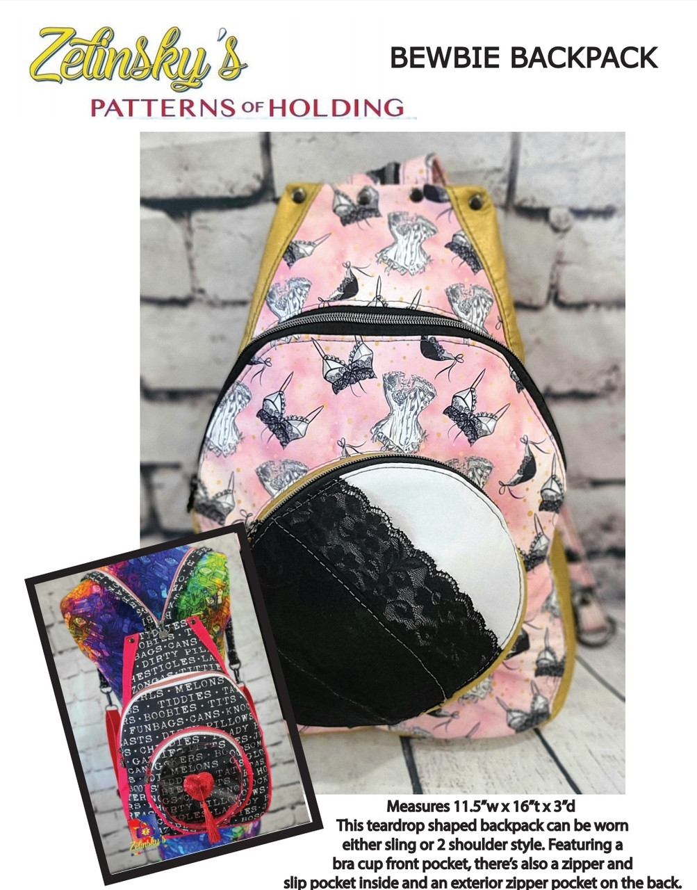 Wednesday's ITA Convertible Coffin Backpack DIGITAL PDF PATTERN