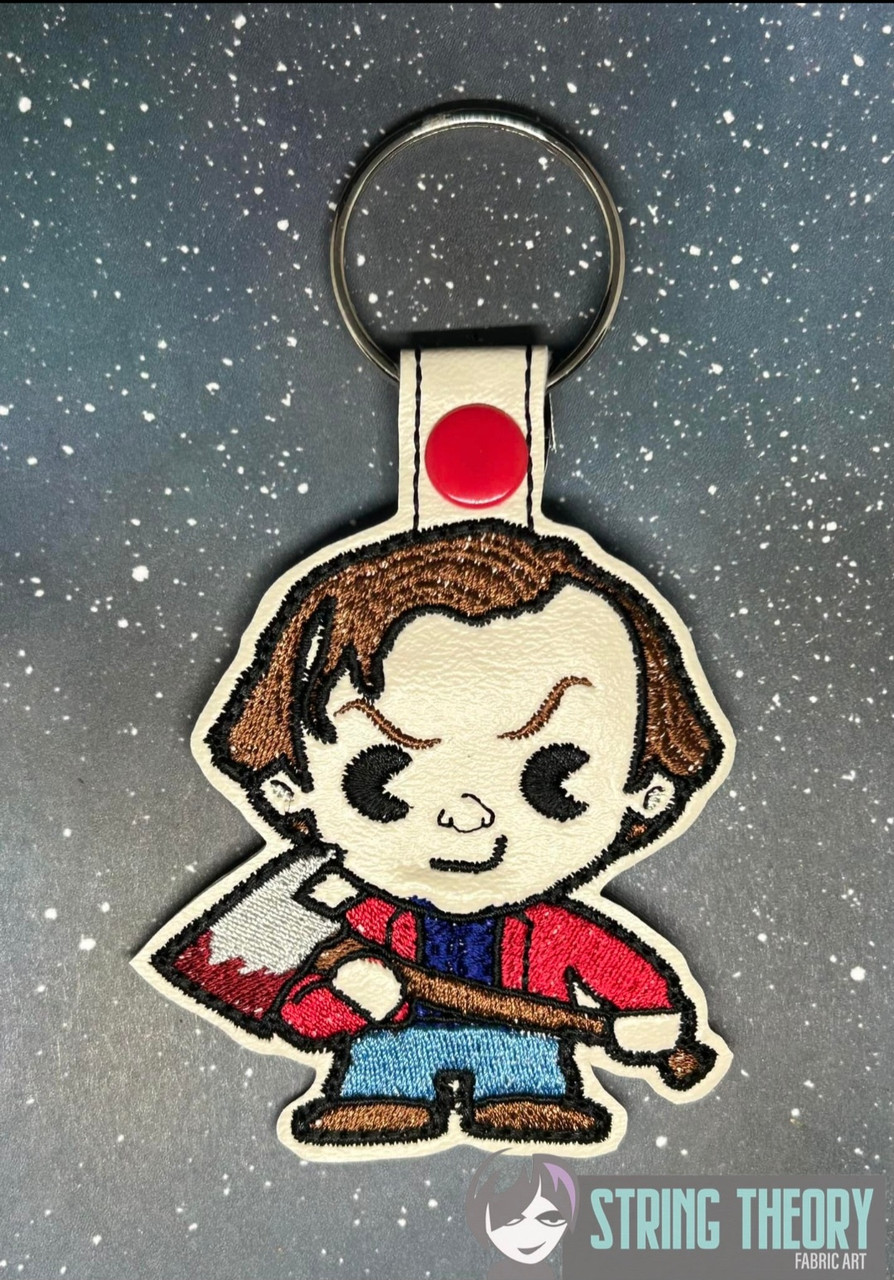 Chibi Horror Killers Embroidered Snap tab Keychains