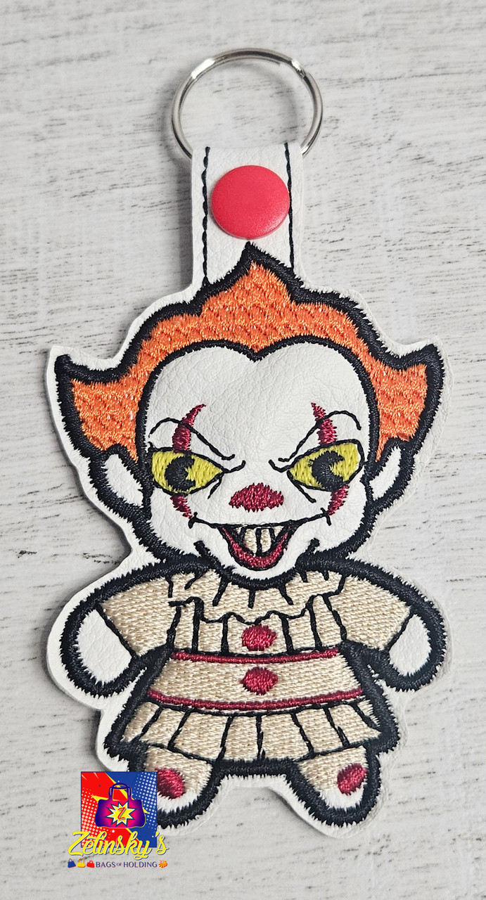 Chibi Horror Killers Embroidered Snap tab Keychains