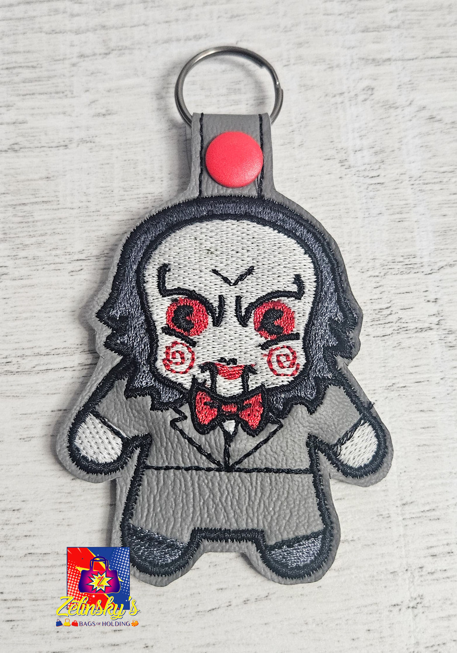 Chibi Horror Killers Embroidered Snap tab Keychains