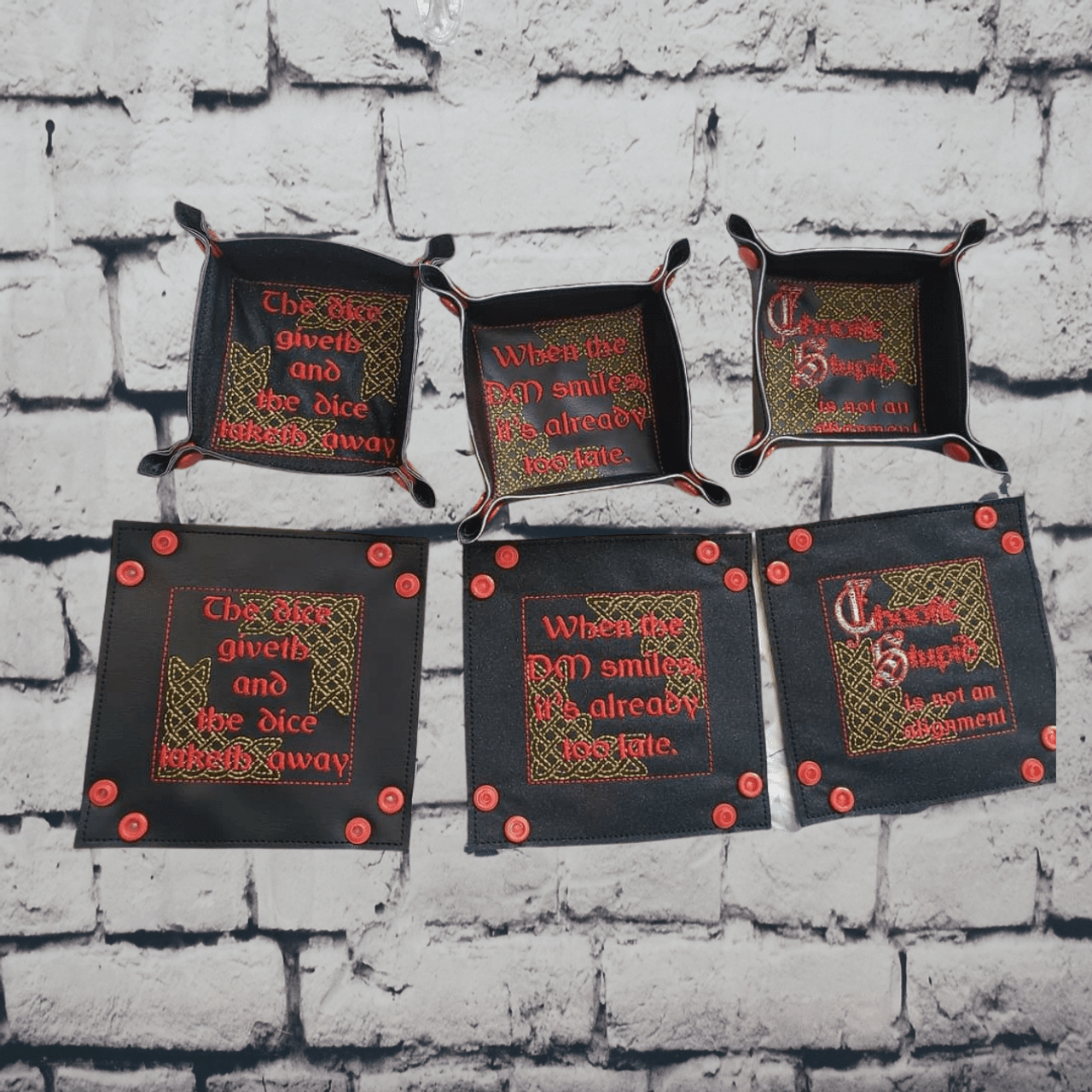 Embroidered Dice Trays