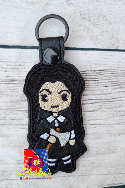 Daughter of Darkness Chibi Embroidered Snap tab Keychain