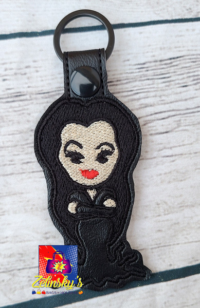 Mother of Darkness Chibi Embroidered Snap Tab Keychain